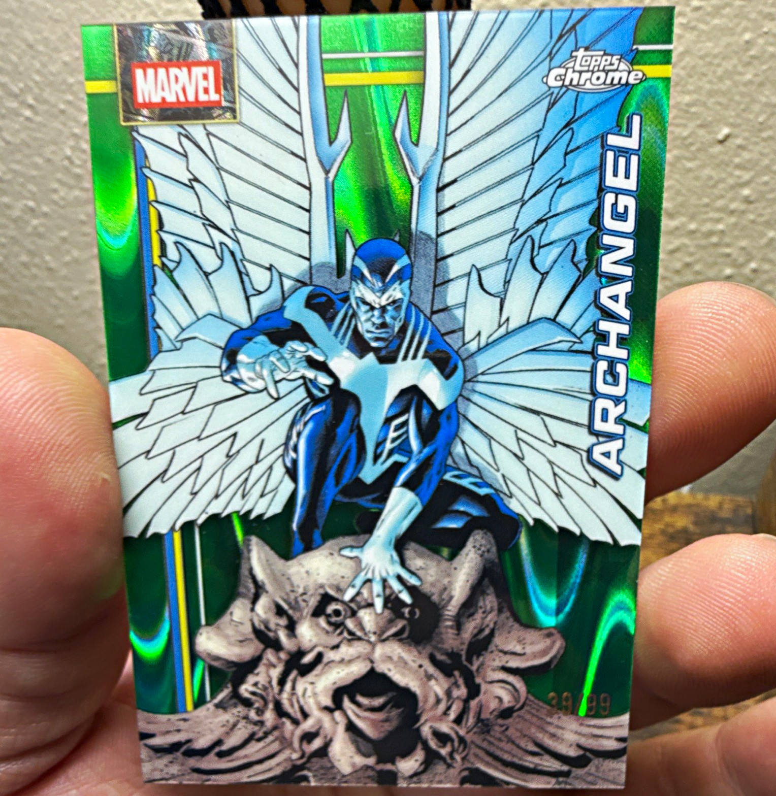 Topps 2026 Topps Chrome Marvel Green Raywave Archangel #105  /99 Card