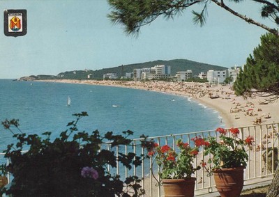 Alte Ansichtskarte Playa de Aro Costa Brava Strand gelaufen