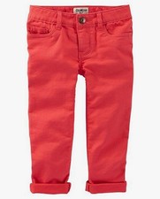 OshKosh Girls Coral Orange Pants Stretch Roll Cuff Size 6X 2282-ORNG-6X