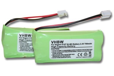 2x Akku für Sagem 2SN-AAA55H-S-JP1 700mAh 2,4V