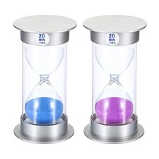 20 Minute Sand Timer, Sandy Clock with Plastic Cover Count Down Blue,purple