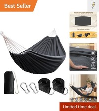 Portable Hanging Hammock with Travel Bag - Comfortable Cotton, 660lbs Capacity