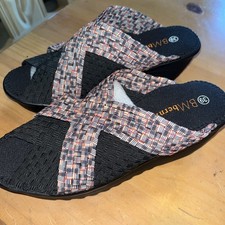 New Bernie Mev Slip-On Open Toe Wedge Women Size 39 or 8 Bernadette Endure