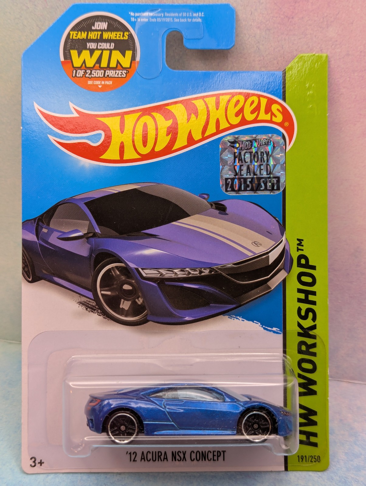 2015 Hot Wheels '12 ACURA NSX CONCEPT 2012 #191∞blue;pr5∞Speed Team∞Factory
