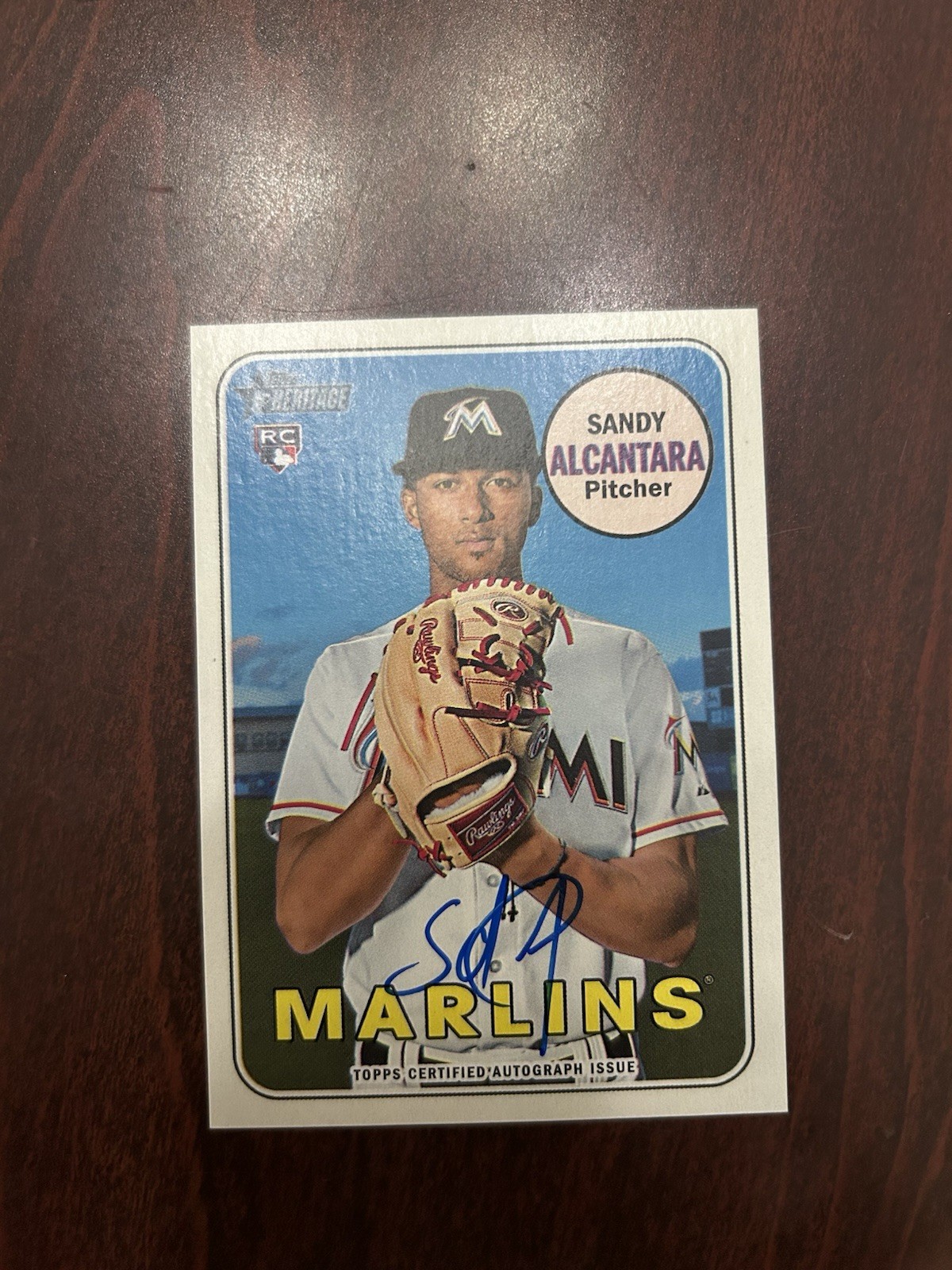 2018 Topps Heritage Sandy Alcantara Rookie Auto Real One Autograph ROA-SA