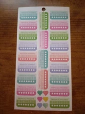 Happy Planner 22 Prenatal Vitamins 6 Hearts Stickers MAMBI 269591