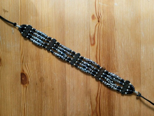 Buffalo Bone 4 Line Choker Beaded Stone Tribal Native American Necklace New - Picture 3 of 14
