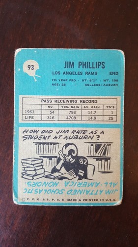 1964 Philadelphia football cards, complete your set - Picture 91 of 221