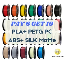 [PAY 6 GET 10]1KG PLA,PETG,ABS,PC,Matte PLA bundle 1.75mm 3d Printer Filament