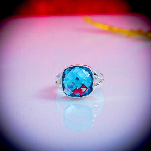 Blue Topaz Gemstone 925 Sterling Silver Handmade Ring All Size | eBay