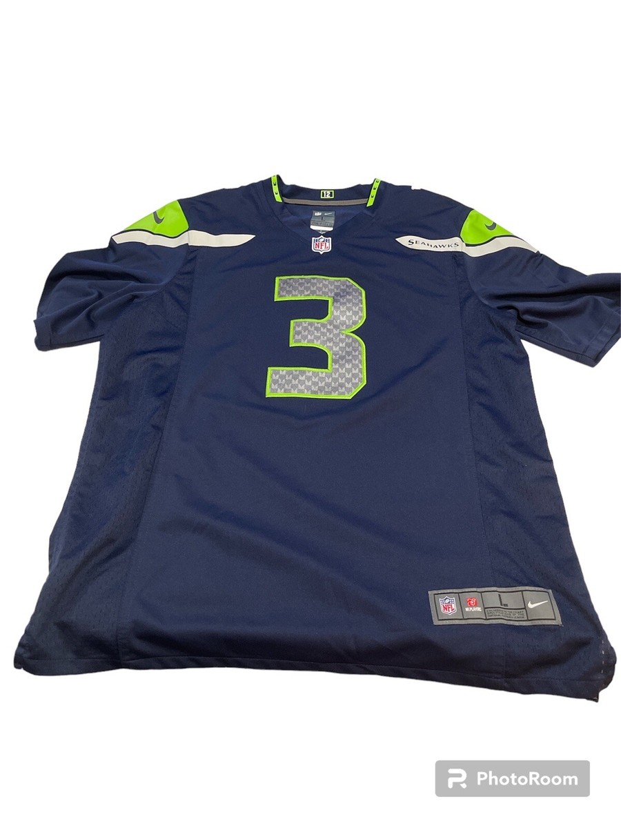極美品NIKE SEATTLE SEAHAWKS 3 WILSON Jersey Preowned Nike NFL Seattle Seahawks #3 Russel Wilson Stitch Jersey