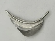 Brooch Retro Style Silver Tone Large 3.5”Dual Leaf Pin