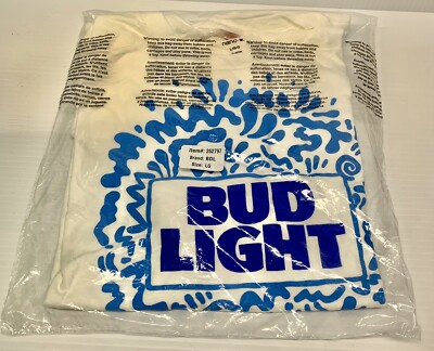 New In Sealed Package Bud Lite T-Shirt/ Size Large