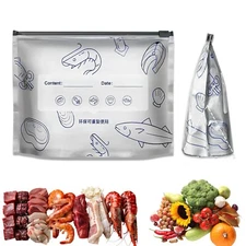30PCS Reusable Aluminum Foil Sealable Storage Bags with Zipper For Meat, Fruit