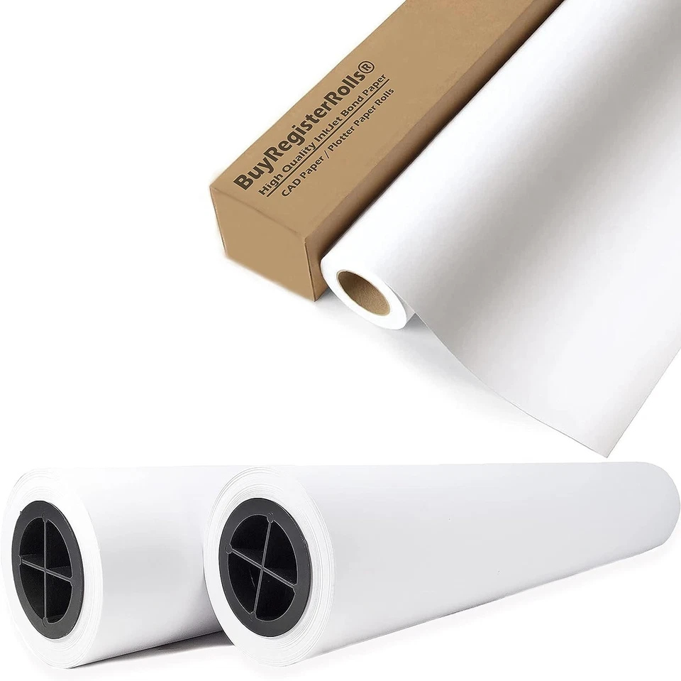 Premium Bond Paper 4 Rolls 36 x150 CAD Plotter Wide Format Printing High Quality - Image 2 of 4