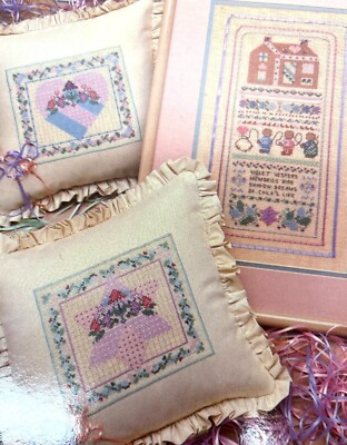 A Pink Parfait Cross-Stitch & Ribbon Work Pattern By The Vanessa-Ann Collection