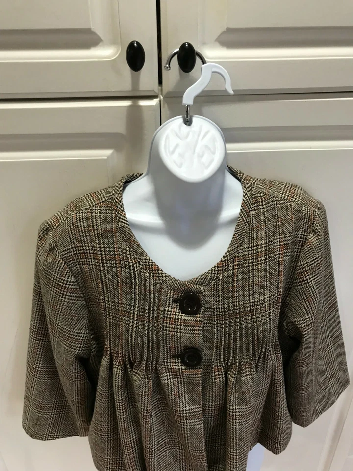 Chaqueta de Cintura A.N.A Junior Usada Talla Grande Plisada Botones Brillante Foto 4 de 4