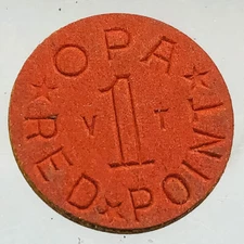 WW2 Ration Ticket Token Coupon Office of Price Administration OPA 1 Red Point VT