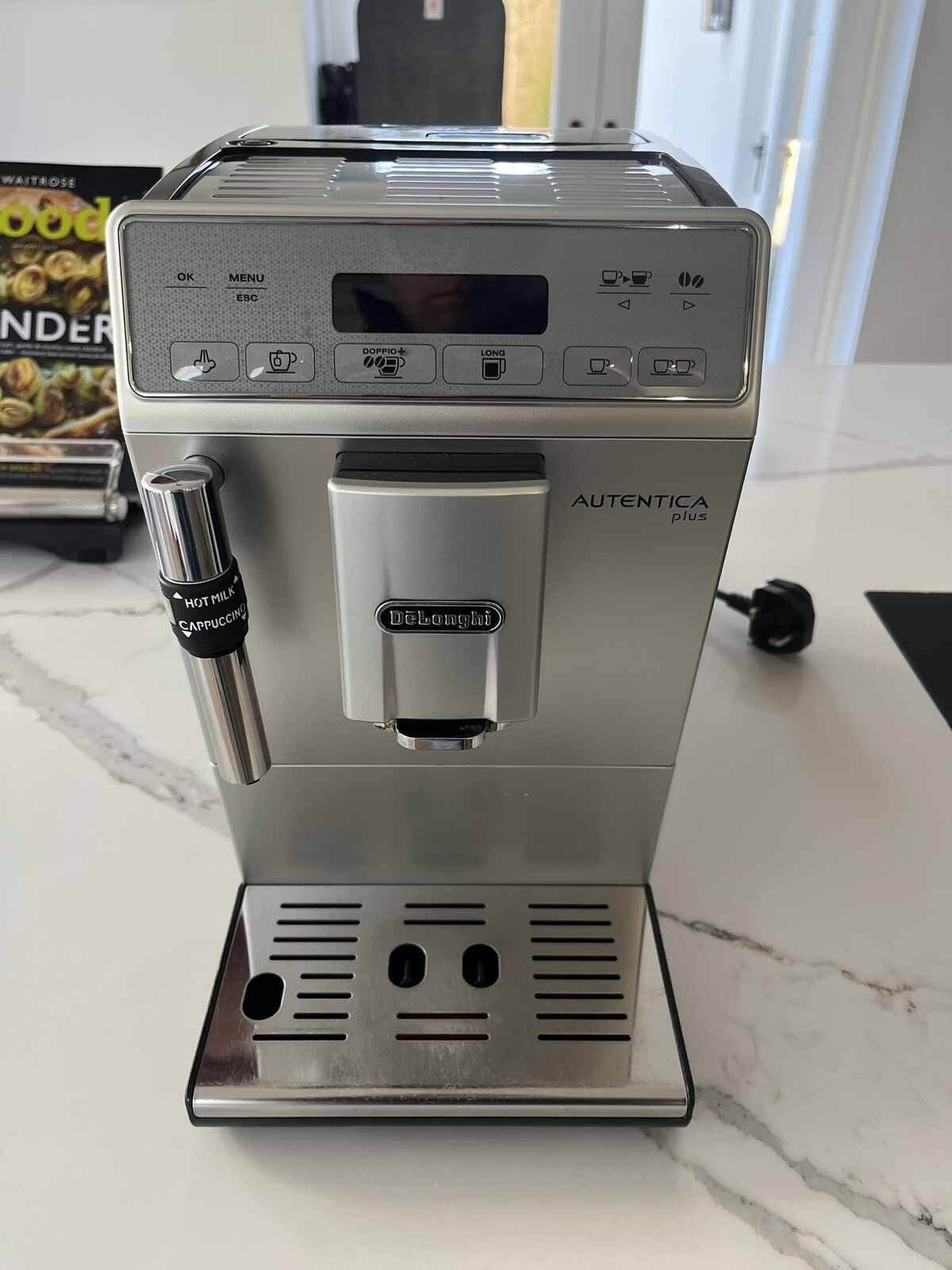 Delonghi Autentica ETAM BeantoCup Coffee Machine Silver & Black