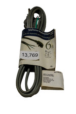 Appliance Power Cord 13AMP 125V 3 Wire 6 Ft 16 Gauge