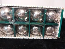 North Spruce Lane Mercury Crackled  Glass Christmas Tree Balls. 2 Inches, Silver