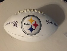 Mike Hilton Signed Steelers Full-Size Logo Football with Steeler Nation - JSA