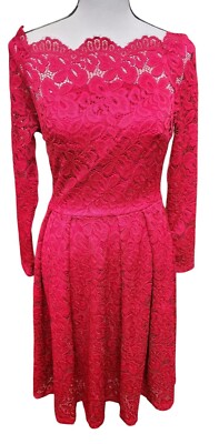 MissMay Red Lace Dress Size S NWT Lined Fitted Retro Glam | eBay