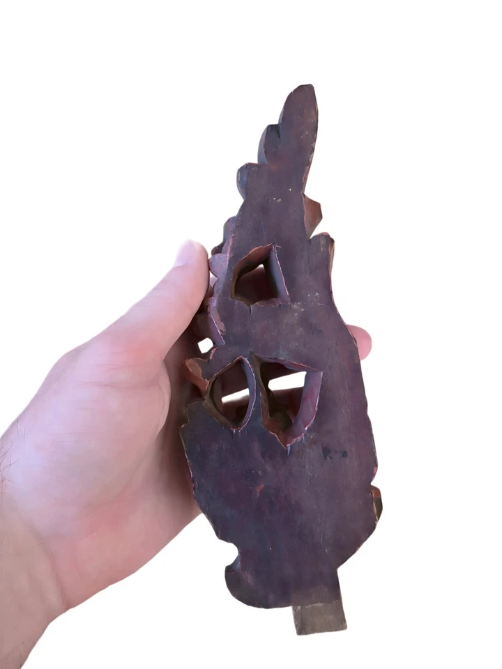 Paneles de pared florales de madera tallados a mano vintage - ménsulas decorativas, par Foto 4 de 4