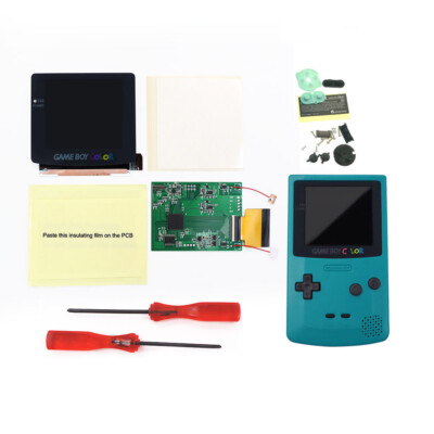 Game Boy Color GBC Q5 IPS Backlight LCD 2.0 Laminated Screen Kits+Pre-cut Shell