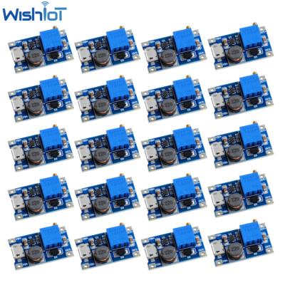 20PCS 2A Micro-USB Step Up Boost Module 2-24V IN 5V 9V 12V 28V Adjustable Output