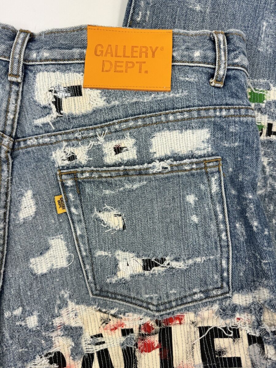 GALLERY DEPT LOGO PRINT DISTRESSED JEANS SIZE: 32 | eBay GALLERY DEPT LOGO PRINT DISTRESSED JEANS SIZE: 32 | eBay