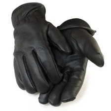 Casual Real Deerskin Leather Gloves, Thinsulate Lined, Black, 3XL