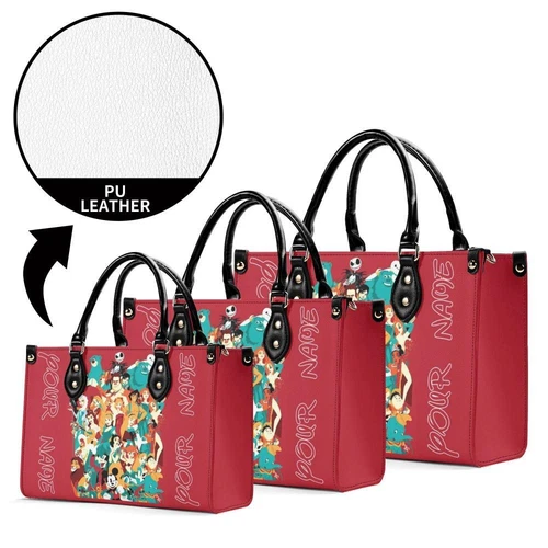 Personalized Disney Family  New Version Luxury Women PU Leather Handbag, Gift