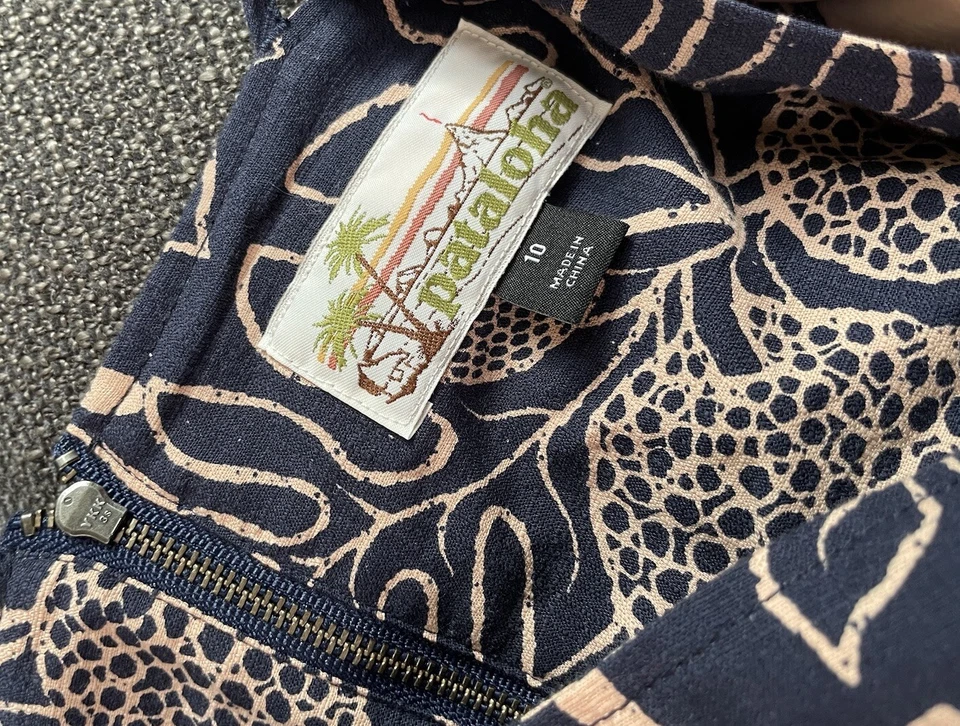 Patagonia Pataloha 女式 10 无袖海军蓝连衣裙 — 第 3/3 张图片