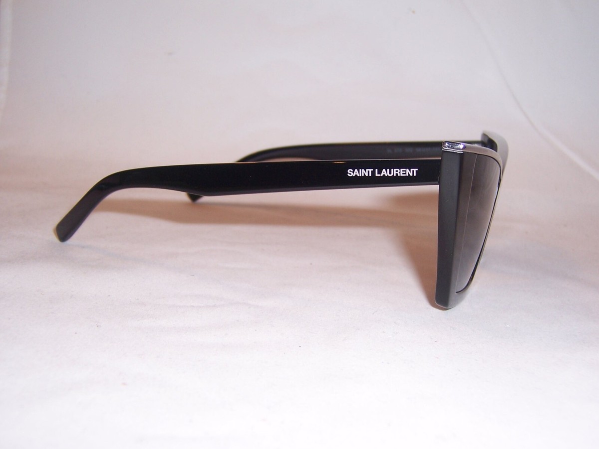 Saint Laurent SL570 002 Cat Eye Sunglasses - Black/Silver/Silver Mirror Yves Saint Laurent Sunglasses SL-570 002 main image 3