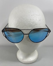 Fashion Wear Sunglasses Blue Mirror Lens Black Wire Design Frame Outdoor