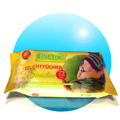 72 Care4You Sensitive feuchte Baby Pflegetücher Feuchttücher Reinigung Haut NEU