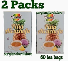 2 Packs Te de Piña y Alcachofa Tea Artichoke Pineapple Diet Support 60 bags