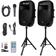 Proreck Audio Dance 15 Portable 15Inch 2000 Watt 2-Way Powered PA Speaker System