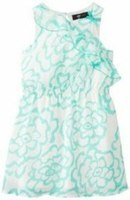 A.B.S. ALLEN SCHWARTZ GIRL'S TANYA FLORAL GEORGETTE DRESS, TURQUOISE,8