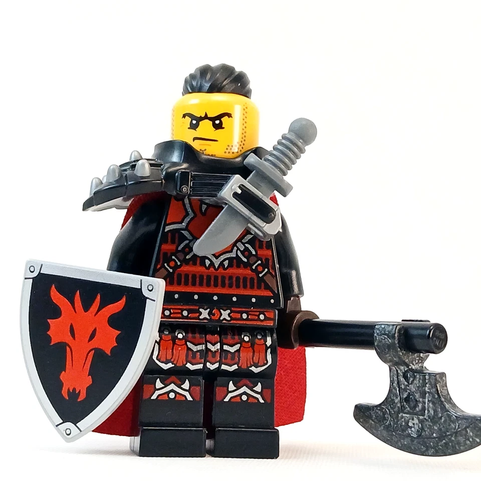 LEGO Castillo Caballero Dragón Minifigura 2013 Escudo Medieval 70402 70404 BAM Rogue Foto 4 de 4