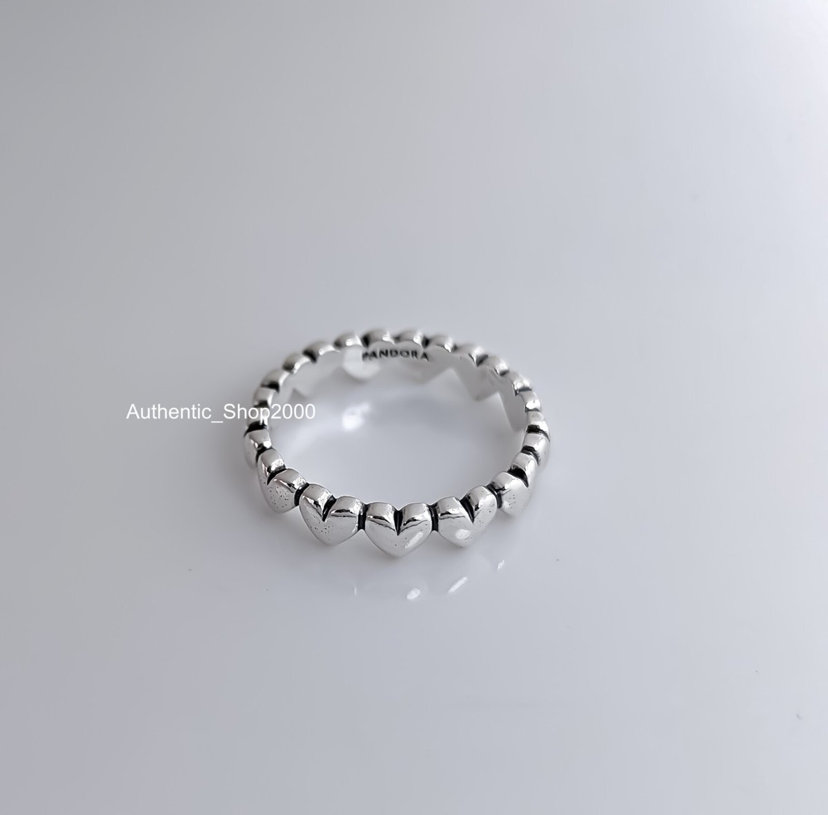New 100% Authentic PANDORA 925 Ale Silver Be Love Row of Hearts