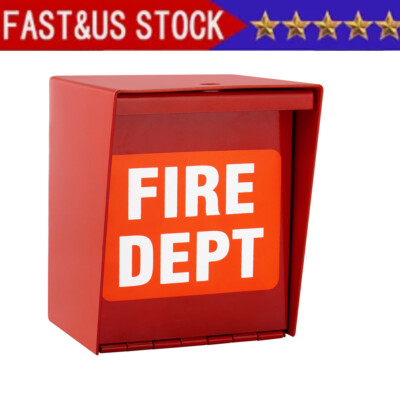Fire Department Box With Lock Hole Red Heavy Duty Steel  Wall Mount Quick Safety