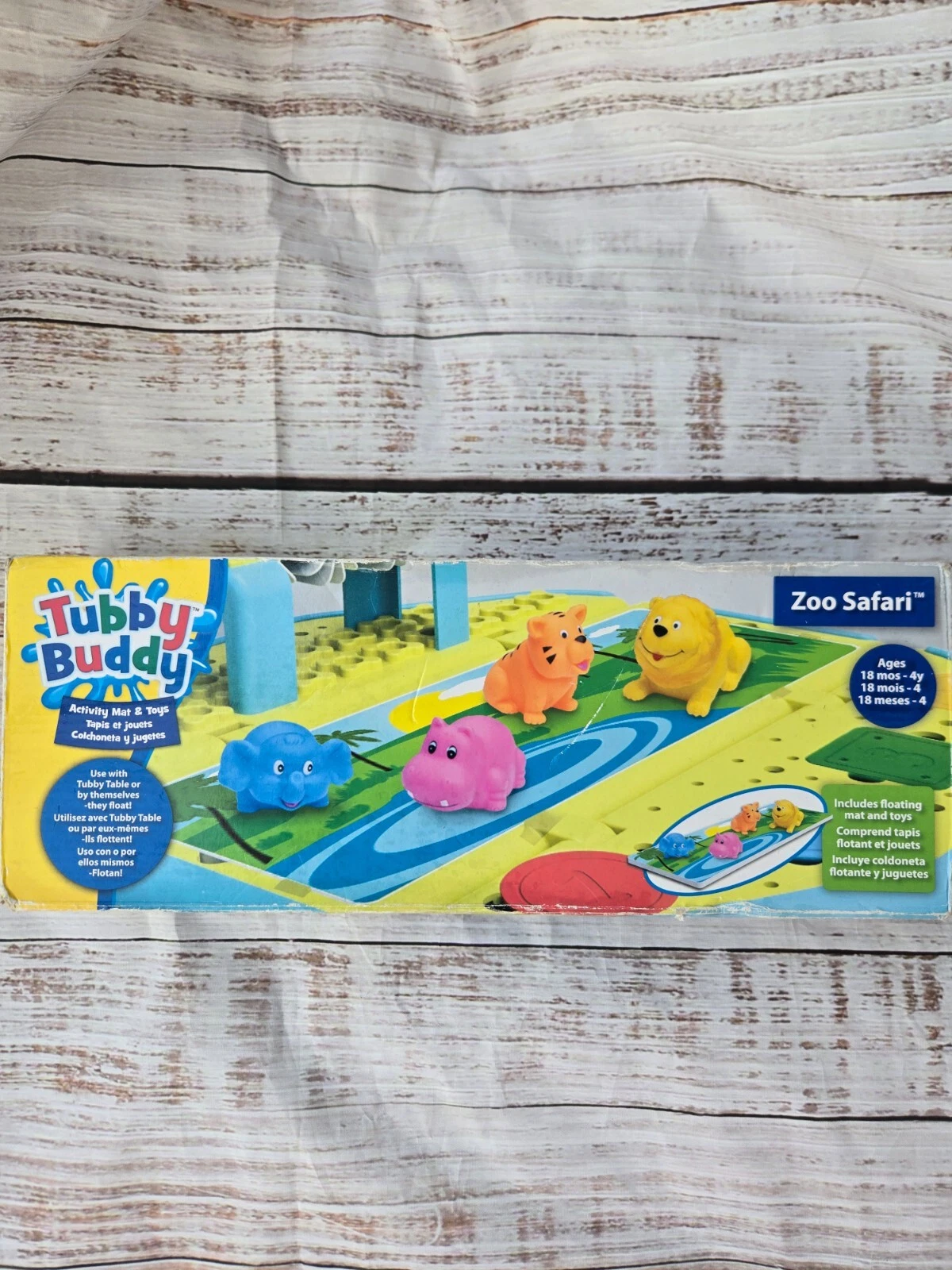 Tubby Buddy Zoo Safari Floating Bath Mat & Animal Toys – Ages 18 Months to 4 Yrs