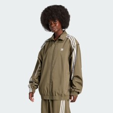 Adidas Originals Womens ADILENIUM 2 OVERSIZE TRACKTOP JACKET JM9252 OLIVE S-XL