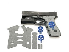 Handleitgrips Gray Textured Rubber Grip Tape with Blue Skull for Glock 17/22