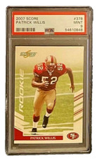 2007 PATRICK WILLIS RC PSA 9 Score GOLD ZONE #378 Rookie, Future HOF; Pop 1 of 1