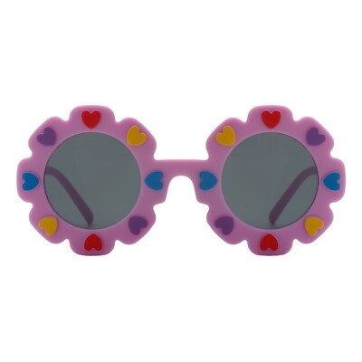 Floral Oversized Round Sunglasses - Multicolor FLOWER EYES - Oversized Circle Sunglasses W Green Red Black  main image 3