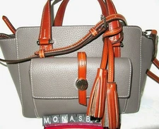 Dooney & Bourke New Cambridge Shopper Tote Taupe Large Front Pocket Bag NWT $328