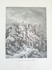 RICHARD AT BATTLE OF ARSUR BY DORE.VTG 11.3" x 8.7" ART PRINT*V5